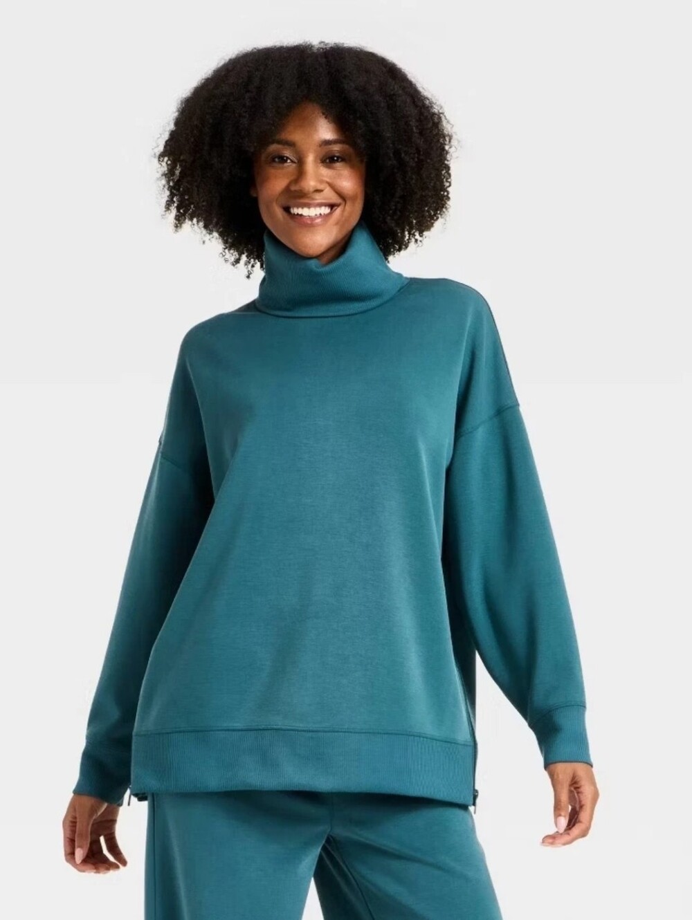 All In Motion Women's Airy Sleek Funnel Neck Sweatshirt OVERSIZED SIZE S